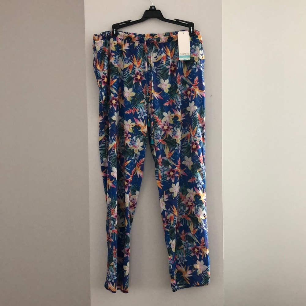 Sunsets Mahalo Floral Tie Waist Lounge Pants MED